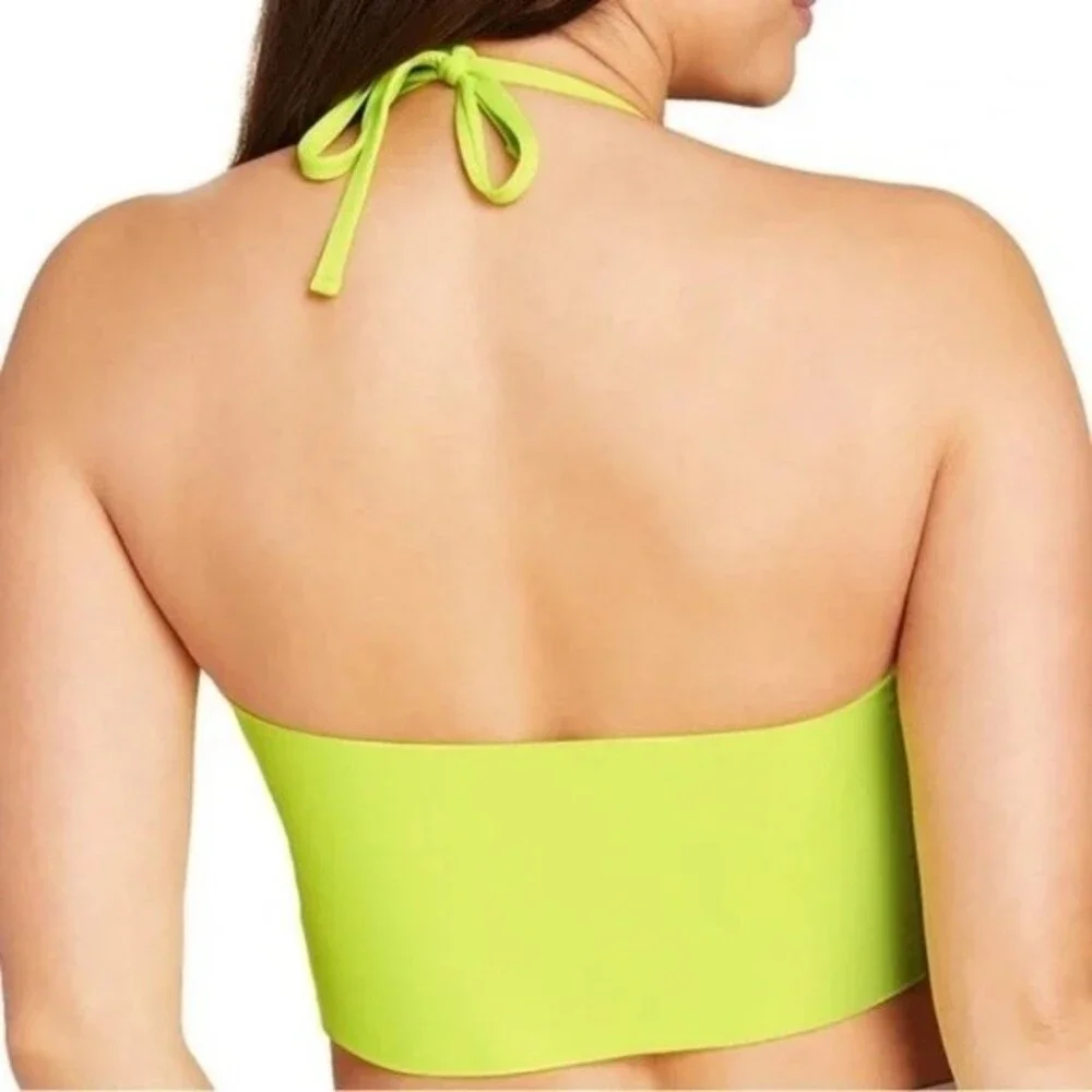 Andie Swim Top Womens Medium Lime Green The Aruba Bandeau Convertible NWT